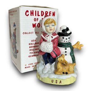 Vintage 1992 RSVP International Inc. Children of the World USA Figurine Hand Pai